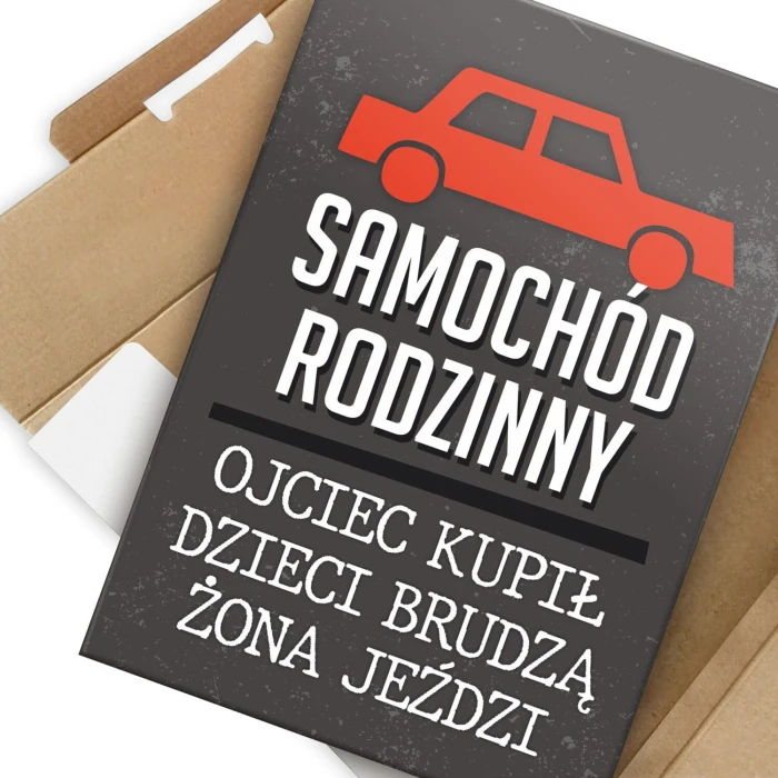 Plakat metalowy samochód rodzinny Prezent
