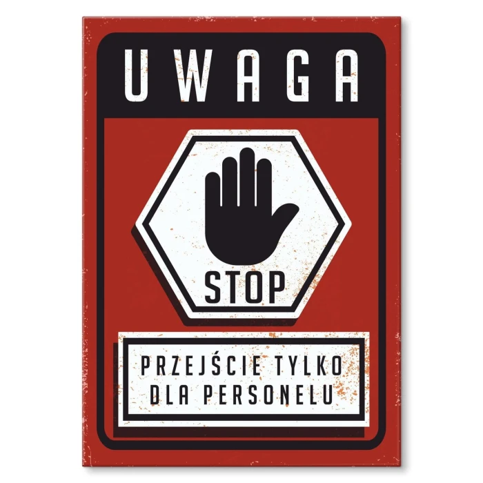 Plakat metalowy przejście dla personelu Prezent