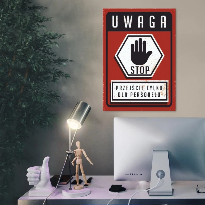 Plakat metalowy przejście dla personelu Prezent