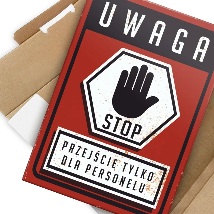 Plakat metalowy przejście dla personelu Prezent