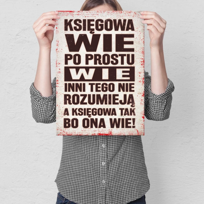 Poster metal Księgowa wie gift