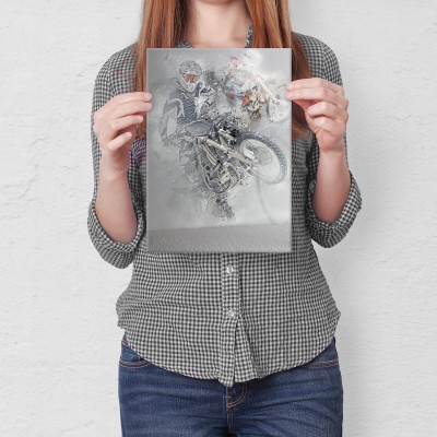 Plakat metalowy Motocross Prezent