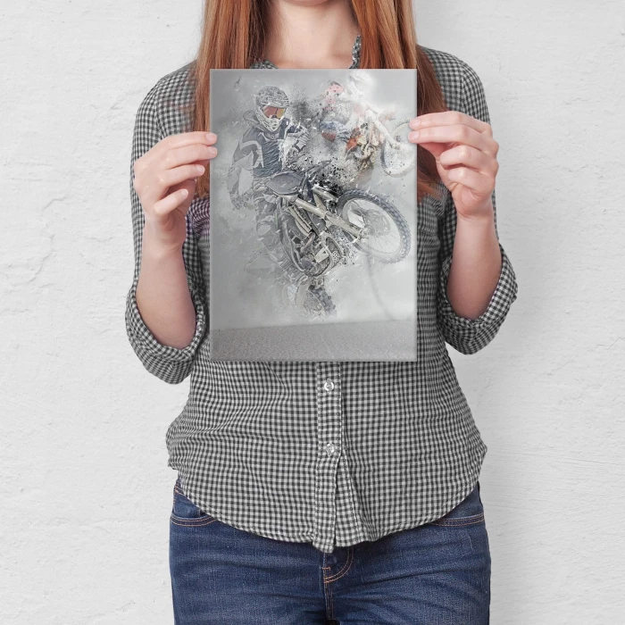 Plakat metalowy Motocross Prezent