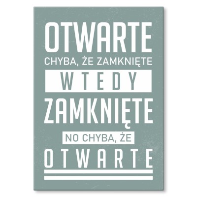 Plakat metalowy Otwarte Prezent