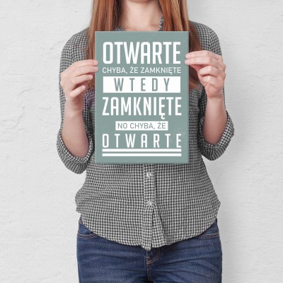 Plakat metalowy Otwarte Prezent