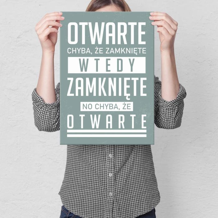 Plakat metalowy Otwarte Prezent