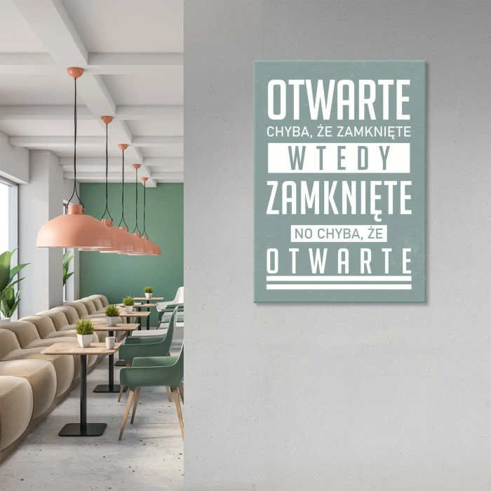 Plakat metalowy Otwarte Prezent