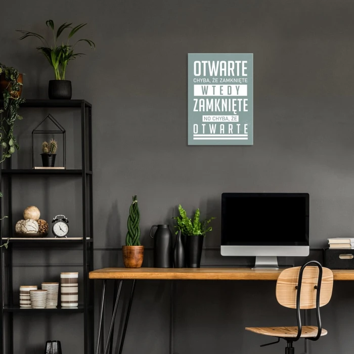 Plakat metalowy Otwarte Prezent