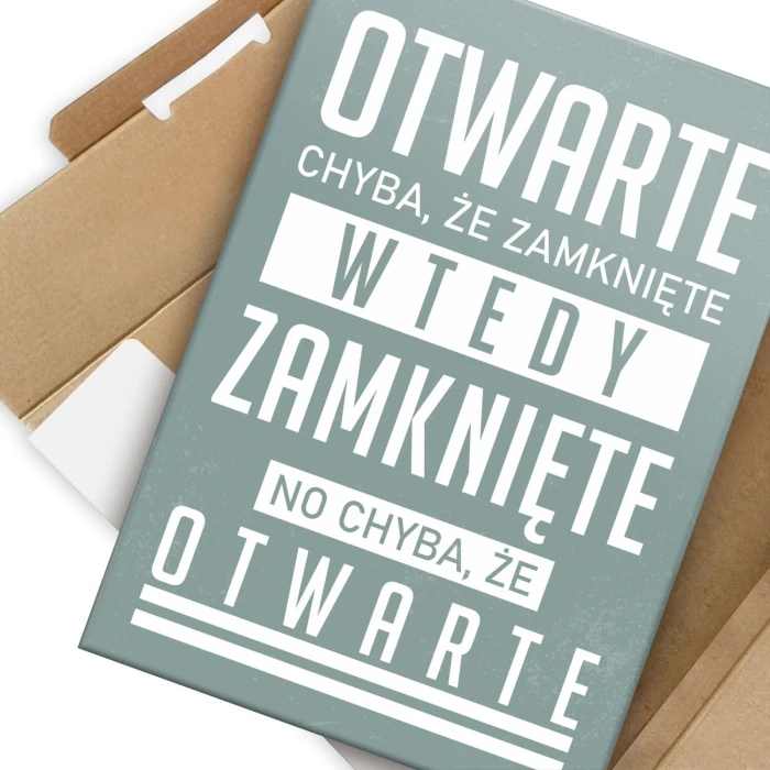Plakat metalowy Otwarte Prezent