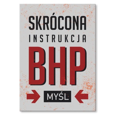 Poster metal Instrukcja BHP gift