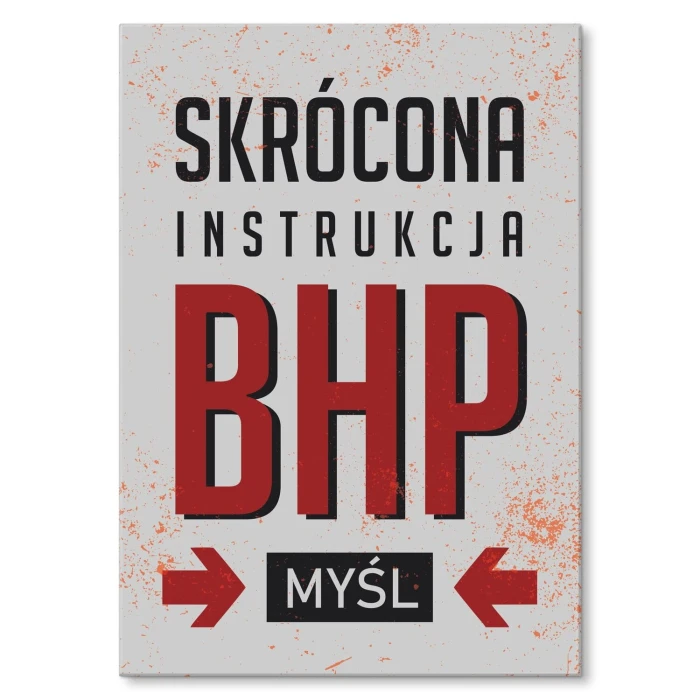 Poster metal Instrukcja BHP gift
