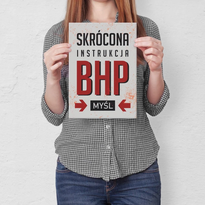 Poster metal Instrukcja BHP gift