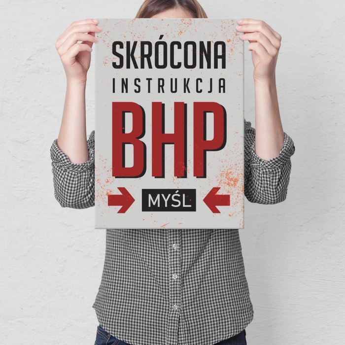 Plakat metalowy Instrukcja BHP Prezent