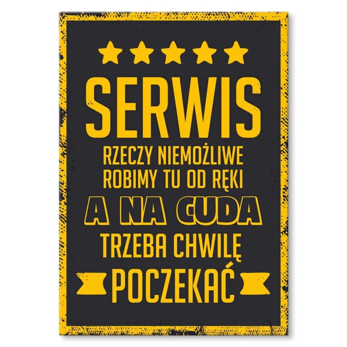 Poster metal serwis rzeczy niemożliwe gift