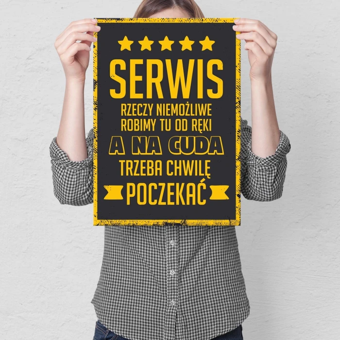 Plakat metalowy serwis rzeczy niemożliwe Prezent