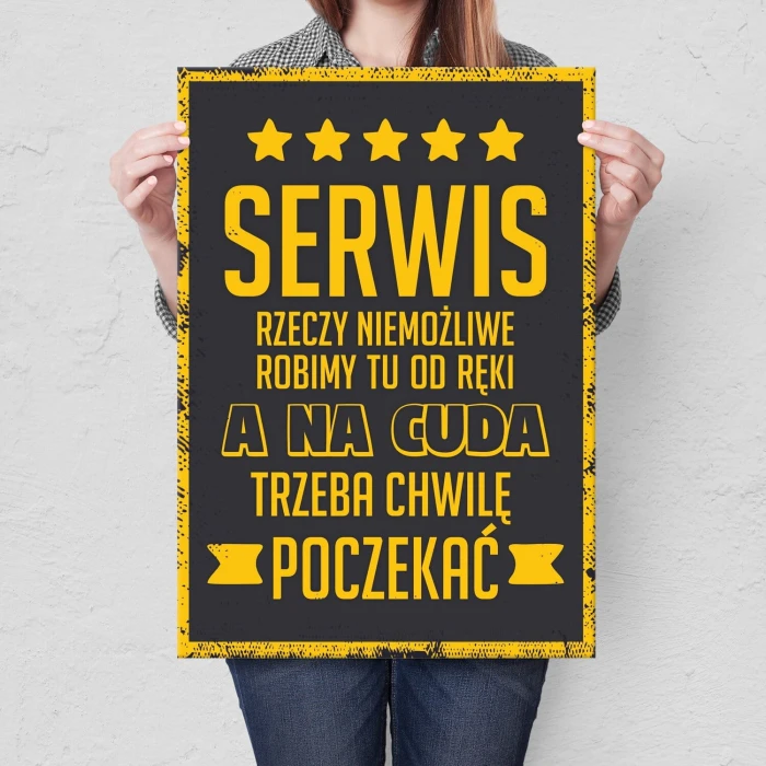 Plakat metalowy serwis rzeczy niemożliwe Prezent