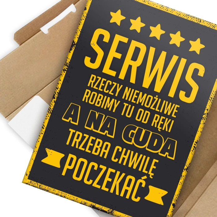 Plakat metalowy serwis rzeczy niemożliwe Prezent