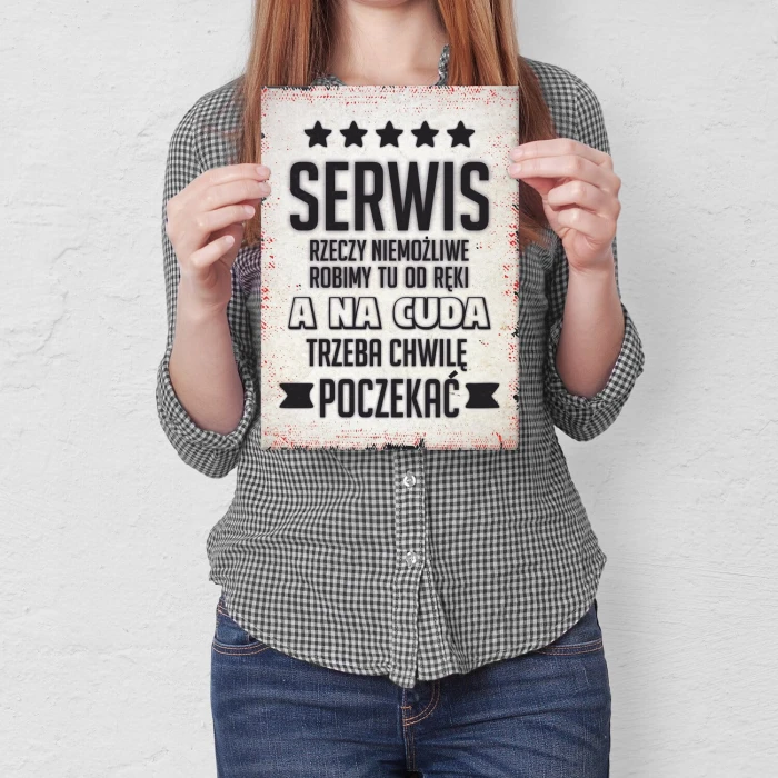 Poster metal serwis rzeczy niemożliwe i cuda gift