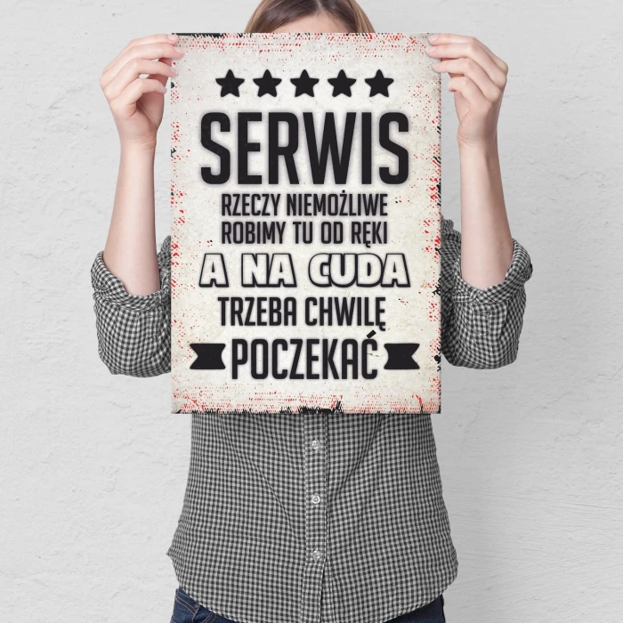 Poster metal serwis rzeczy niemożliwe i cuda gift