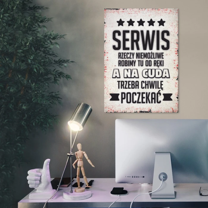 Poster metal serwis rzeczy niemożliwe i cuda gift