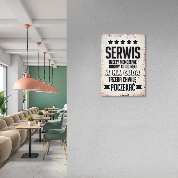 Poster metal serwis rzeczy niemożliwe i cuda gift
