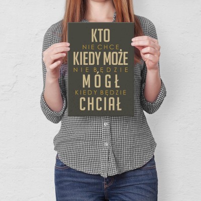 Plakat metalowy Kto nie chce Prezent