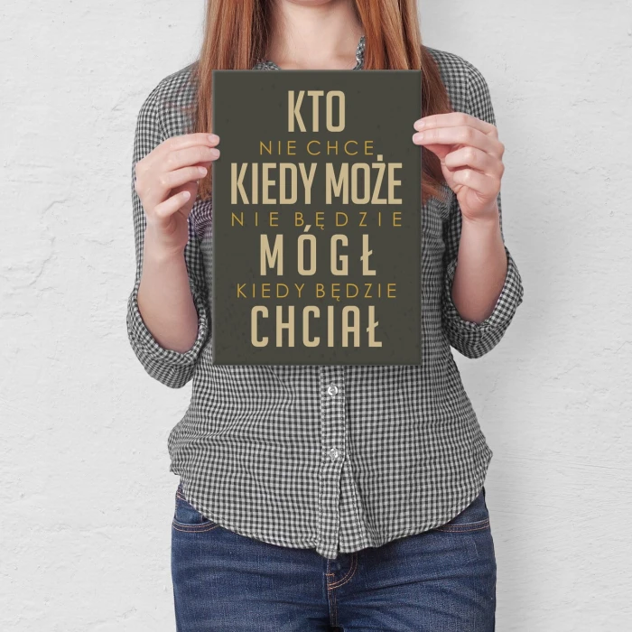 Plakat metalowy Kto nie chce Prezent