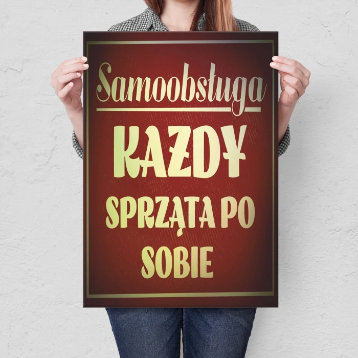 Poster metal sprzątaj po sobie gift