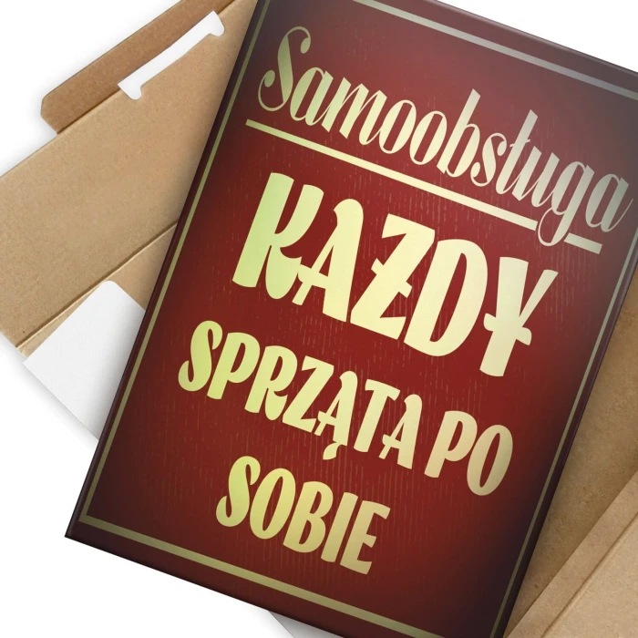 Poster metal sprzątaj po sobie gift