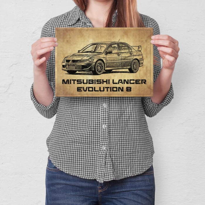Poster metal Mitsubishi Lancer gift
