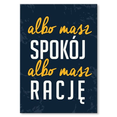 Poster metal spokój i racja gift