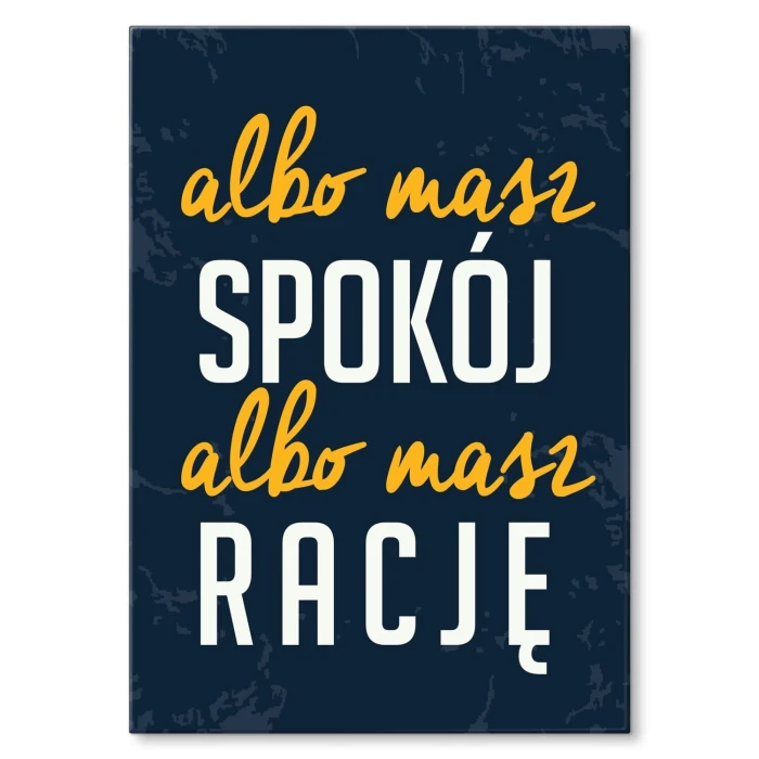 Poster metal spokój i racja gift