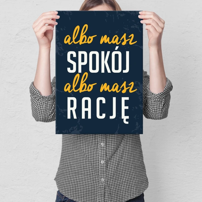 Poster metal spokój i racja gift