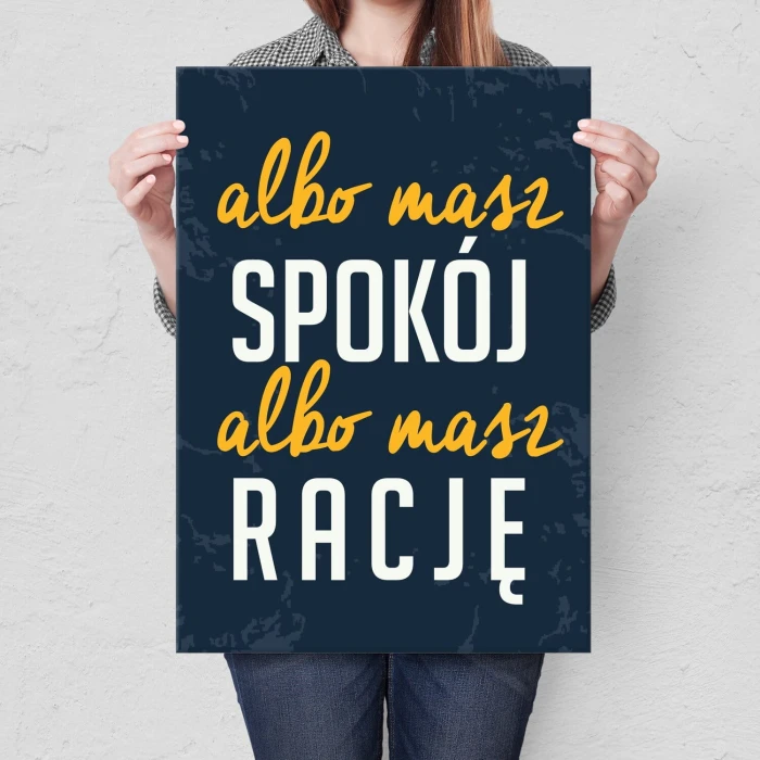Plakat metalowy spokój i racja Prezent