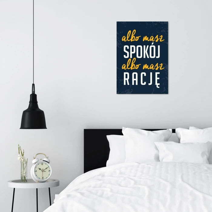 Poster metal spokój i racja gift