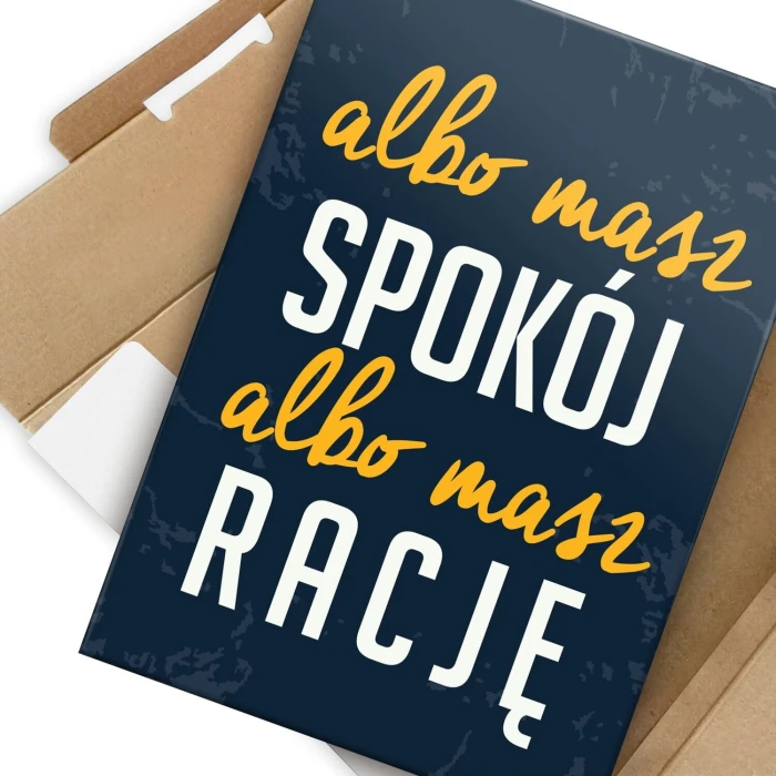 Plakat metalowy spokój i racja Prezent