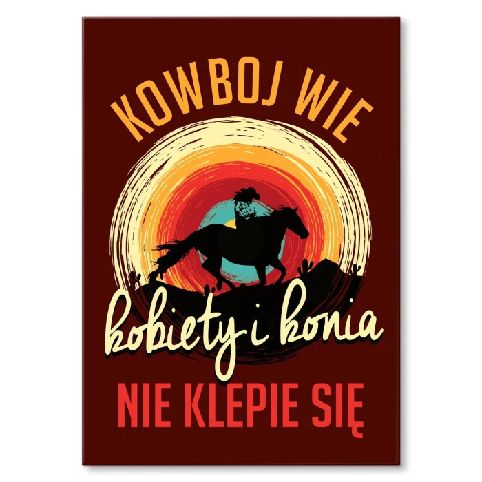 Plakat metalowy kowboj wie Prezent