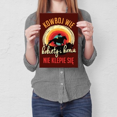 Plakat metalowy kowboj wie Prezent