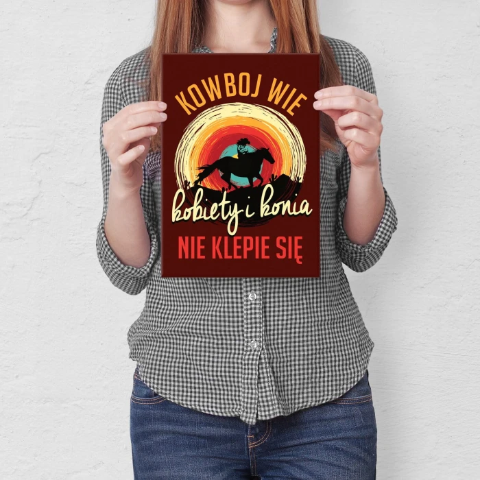 Plakat metalowy kowboj wie Prezent