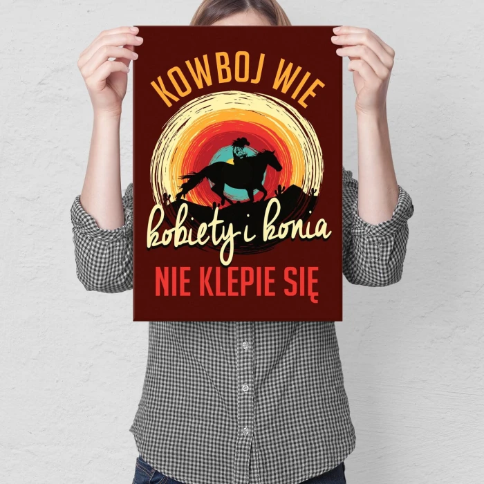 Poster metal kowboj wie gift