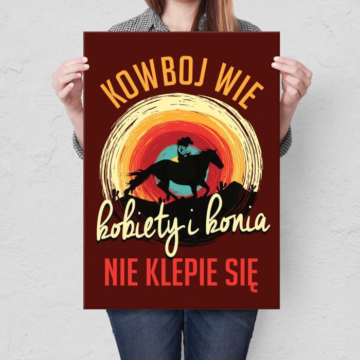 Plakat metalowy kowboj wie Prezent