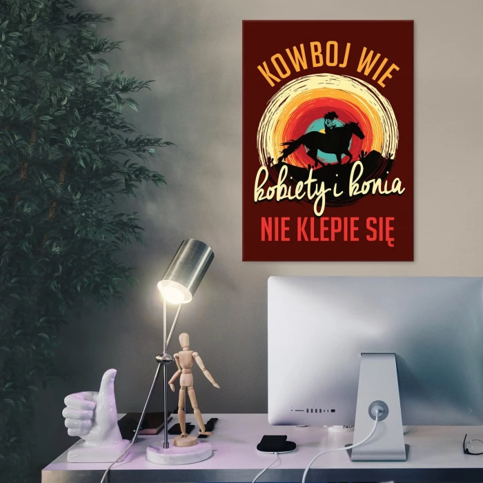 Plakat metalowy kowboj wie Prezent
