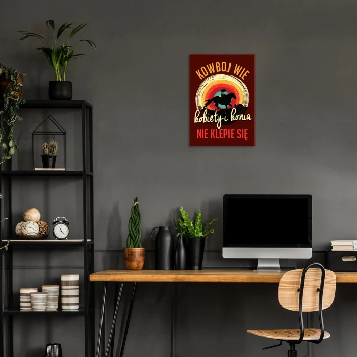 Poster metal kowboj wie gift