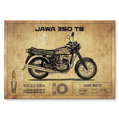 Plakat metalowy Jawa 350 TS Prezent