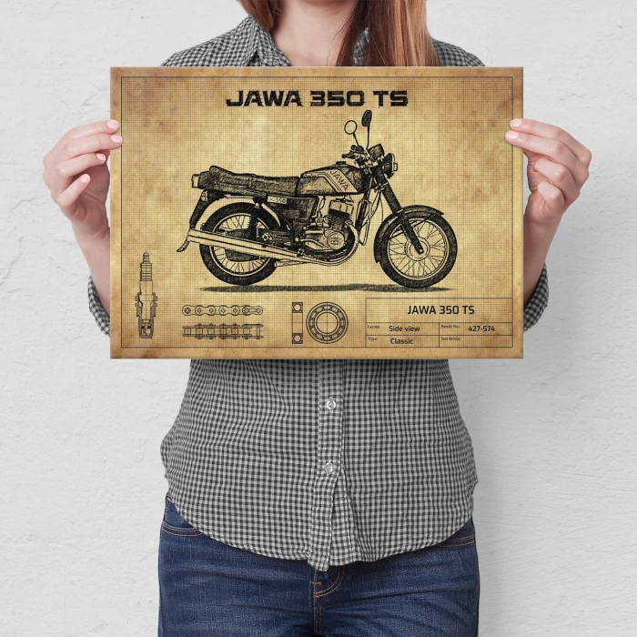 Poster metal Jawa 350 TS gift