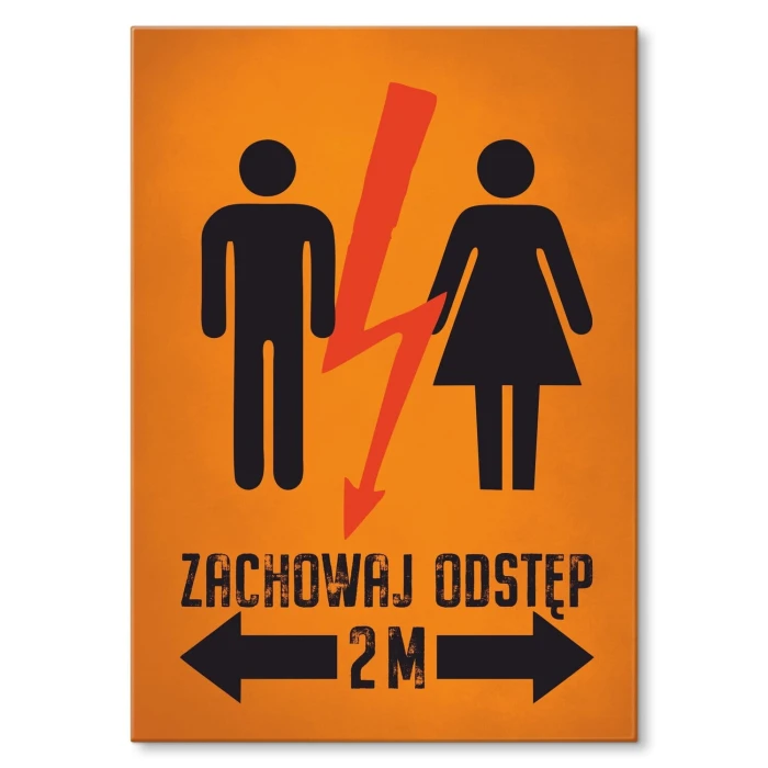 Poster metal zachowaj odstęp gift