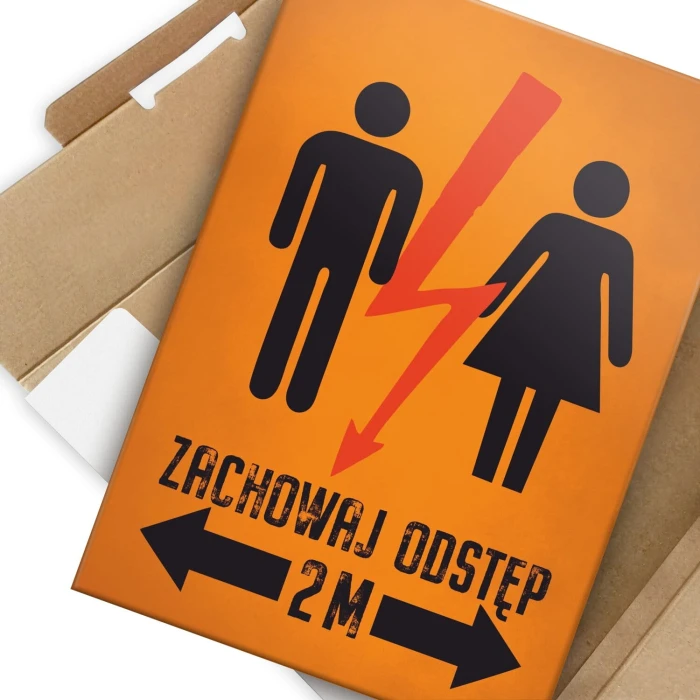Poster metal zachowaj odstęp gift