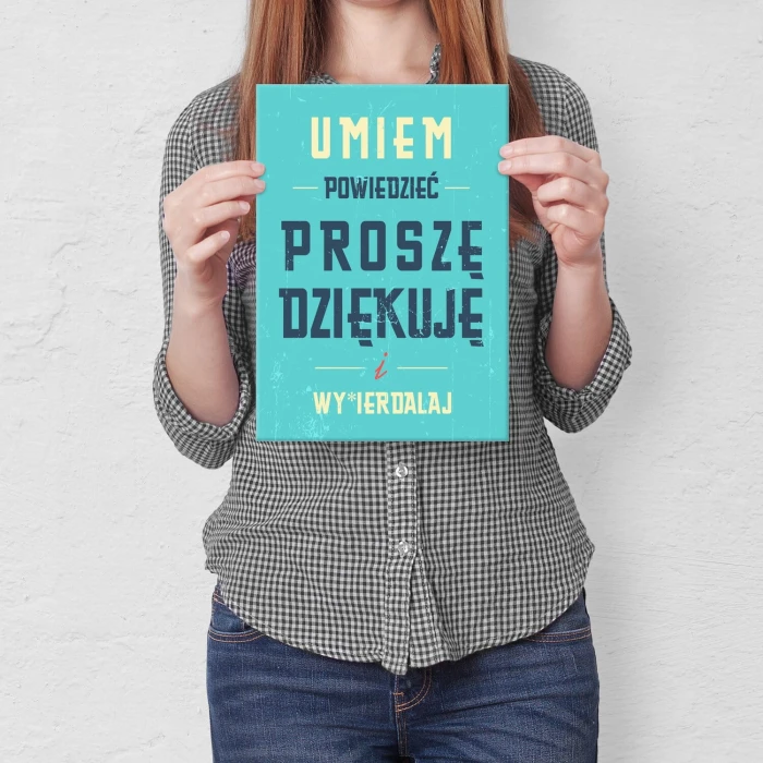 Poster metal umiem powiedzieć gift