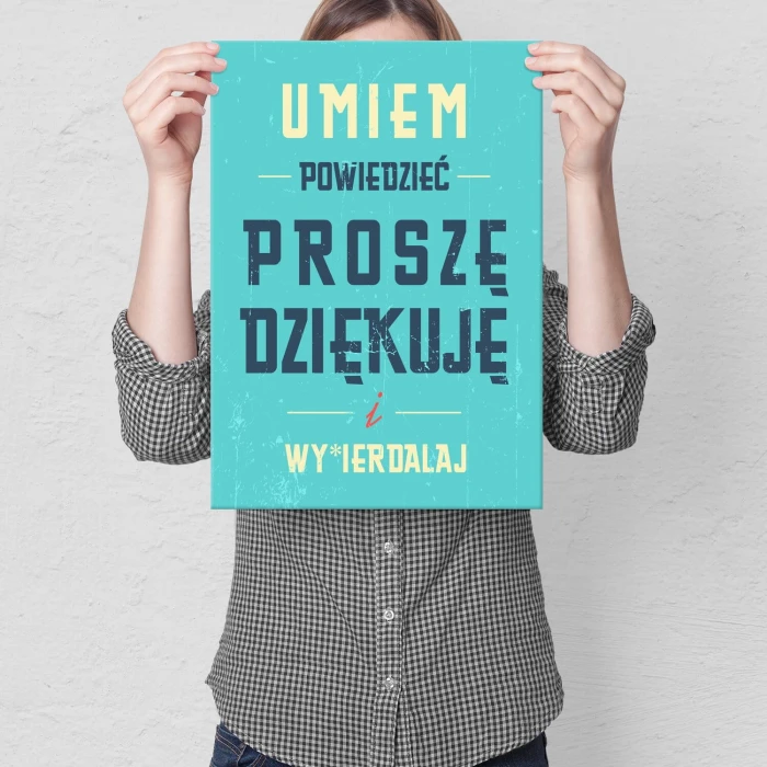 Plakat metalowy umiem powiedzieć Prezent