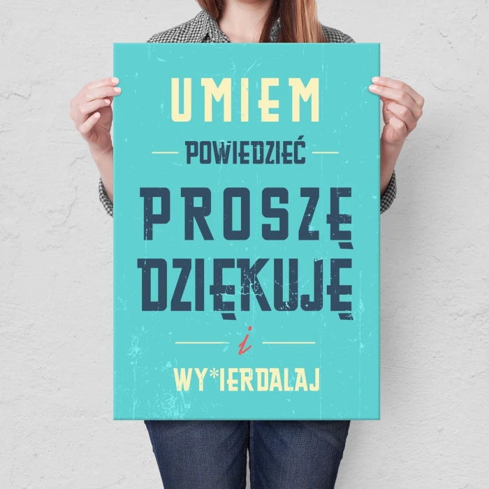 Poster metal umiem powiedzieć gift